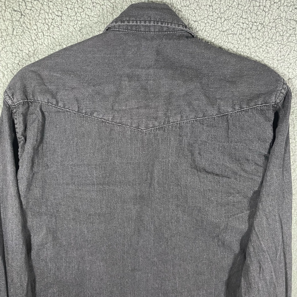 Gap denim shirt women’s size medium western pearl snap black w - Picture 7 of 11